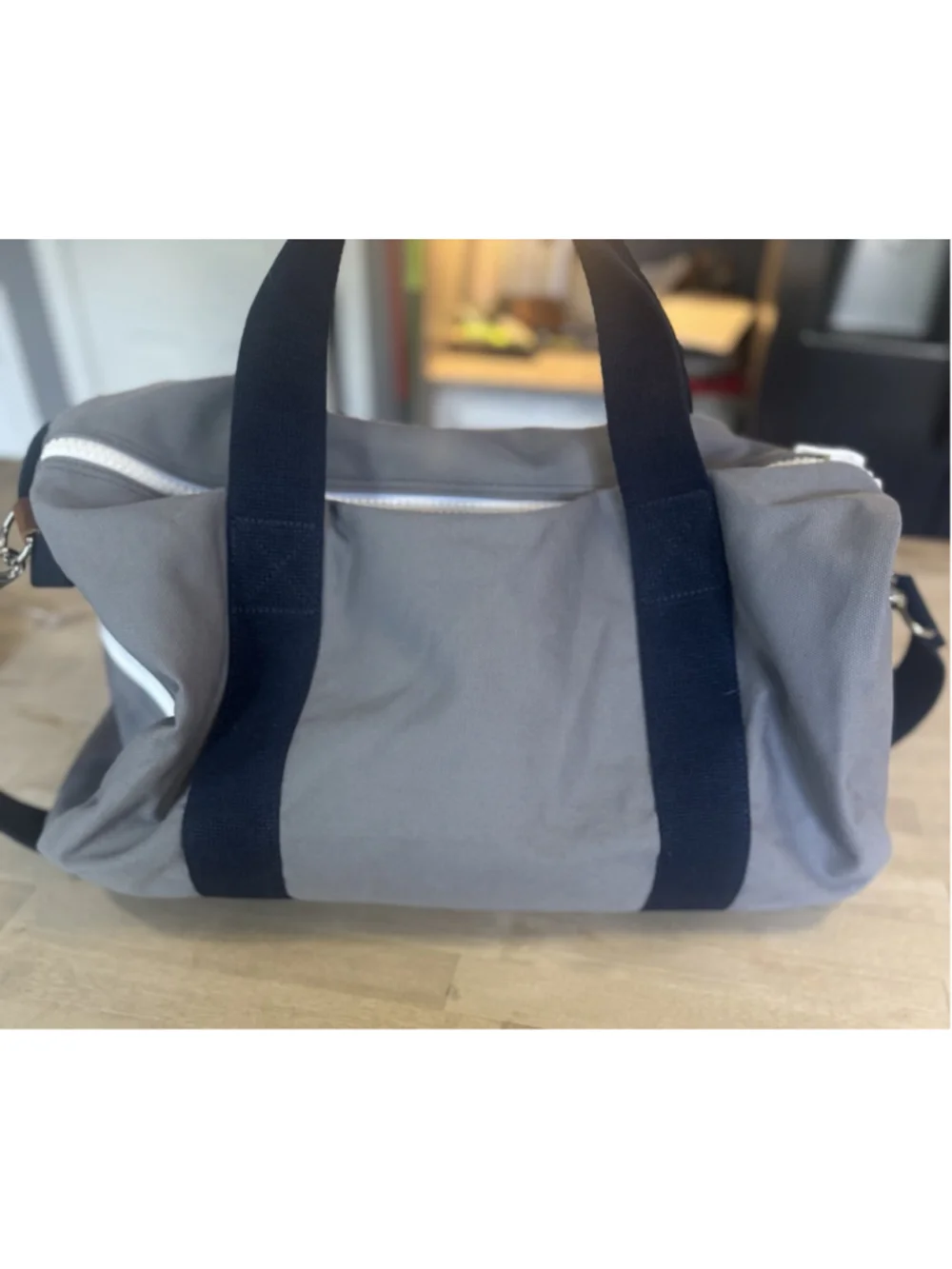 Hudson Sutler Heritage Gray-Navy Commuter Duffel Canvas Weekender Bag Park Hill